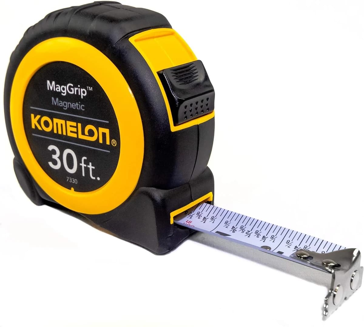 Komelon 30' x 1" Magnetic Neo MagGrip Tape Measure, Yellow/Black product image
