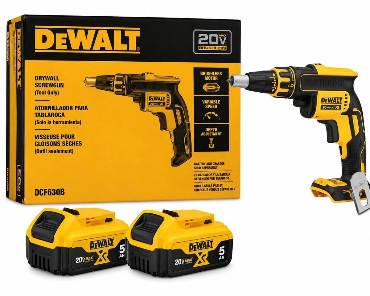 Dewalt 20V Max Drywall Screwgun w/2-5.0 Ah Batteries product image