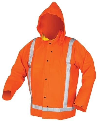 Orange Rain Jacket with Reflective Strips 351 - L Luminator product image