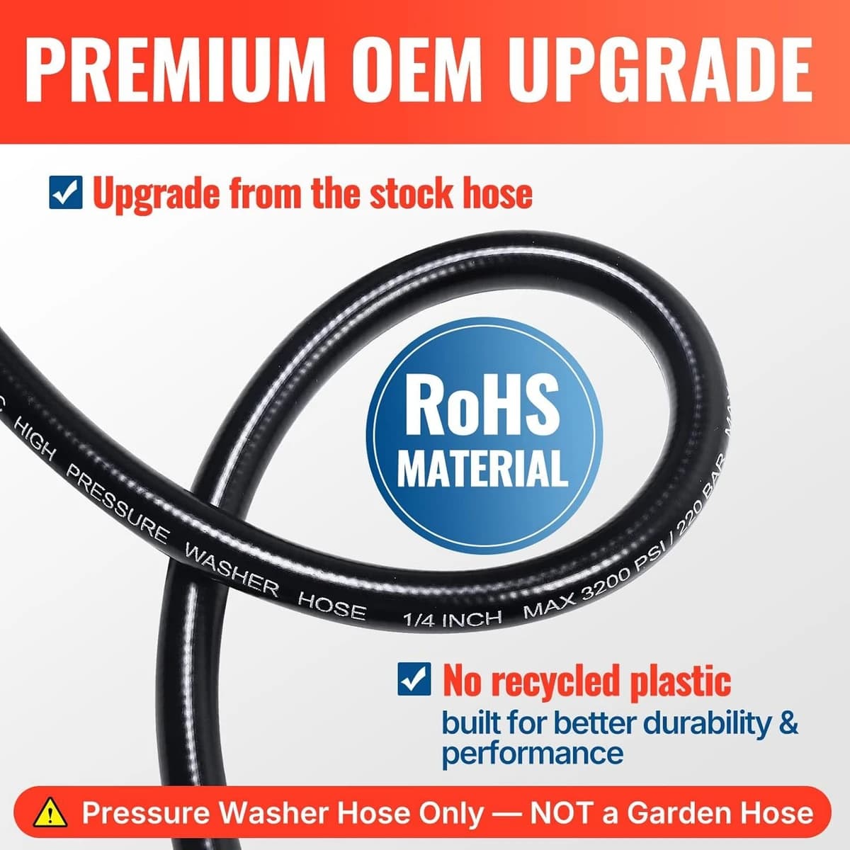 YAMATIC Pressure Washer Hose 50' x 1/4" 3200 PSI Kink Resistant product image