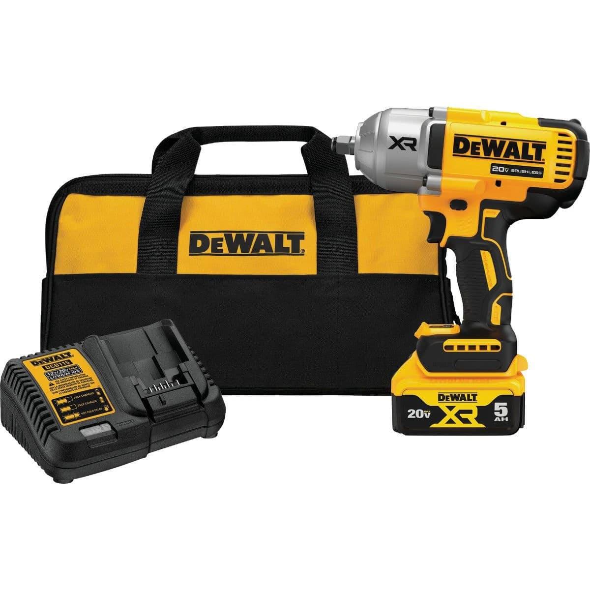 Dewalt 20V MAX XR Brushless 1/2" High Torque Impact Wrench Kit Hog Ring Anvil product image
