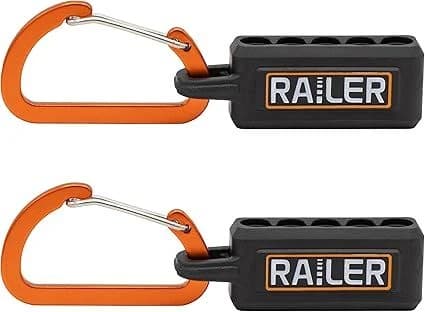 Railer 5-Hole Micro Bitrail Black & Orange w/Carabiner 2pk product image
