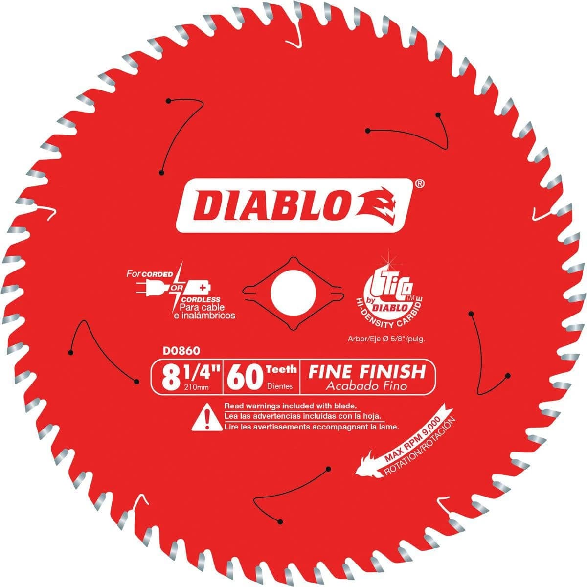 Diablo 8 1/4" x 60-Tooth Fine Finish Saw Blade product image