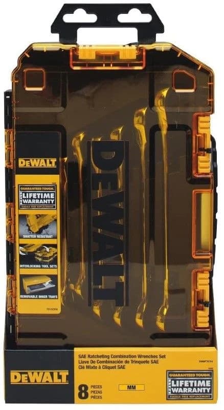 Dewalt 8pc Combination Ratcheting Wrench Set Metric product image