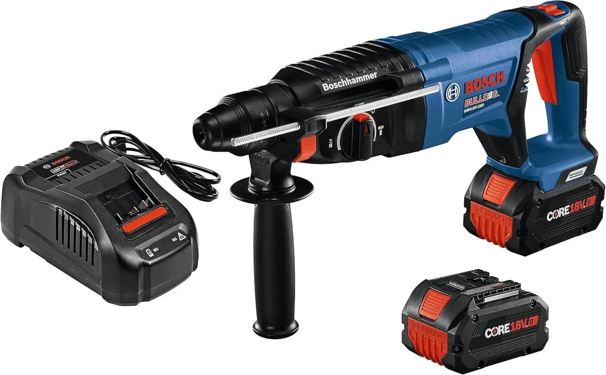 Bosch 18V EC Brushless SDSPlus Bulldog 1" Rotary Hammer Kit w/(2) 8Ah Batteries product image