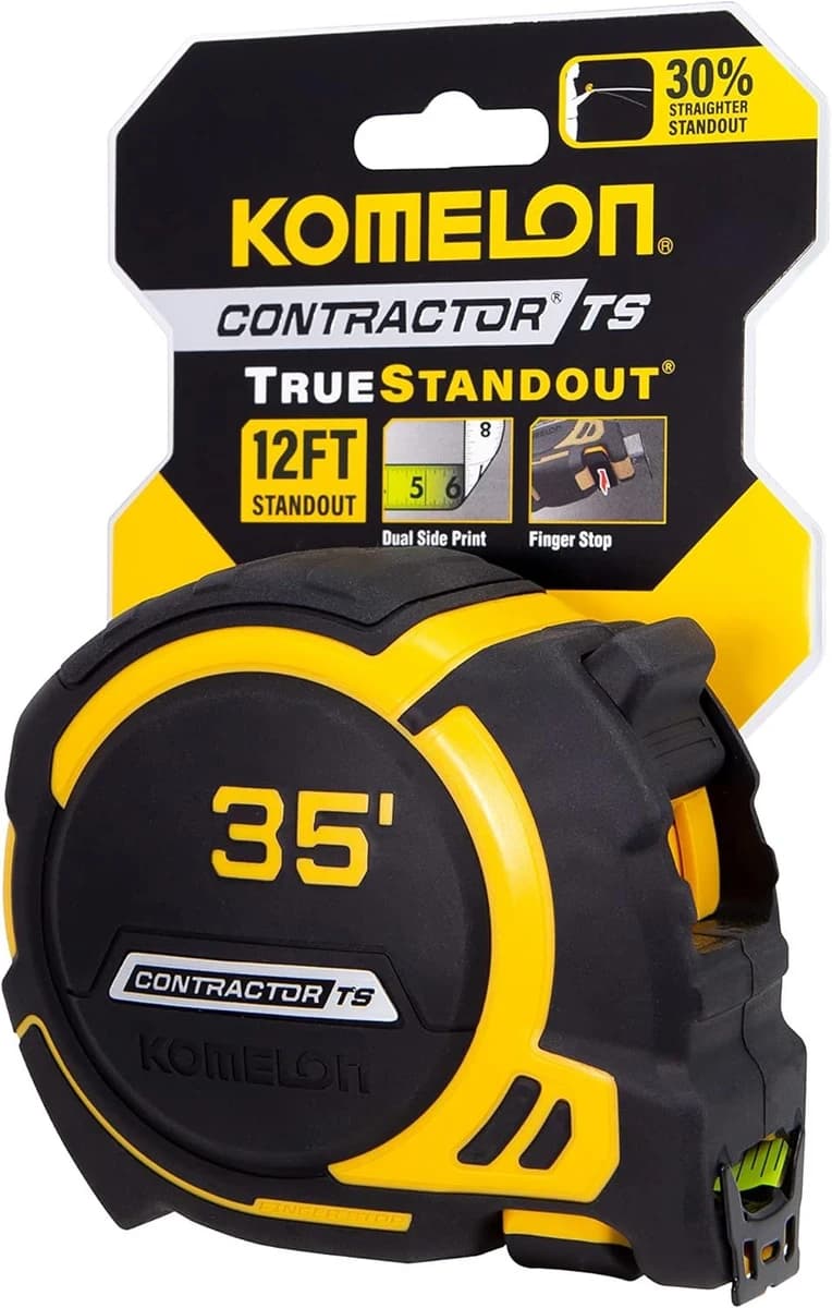 Komelon Contractor TS Tape Measure 35' x 1.25", Black/Yellow product image