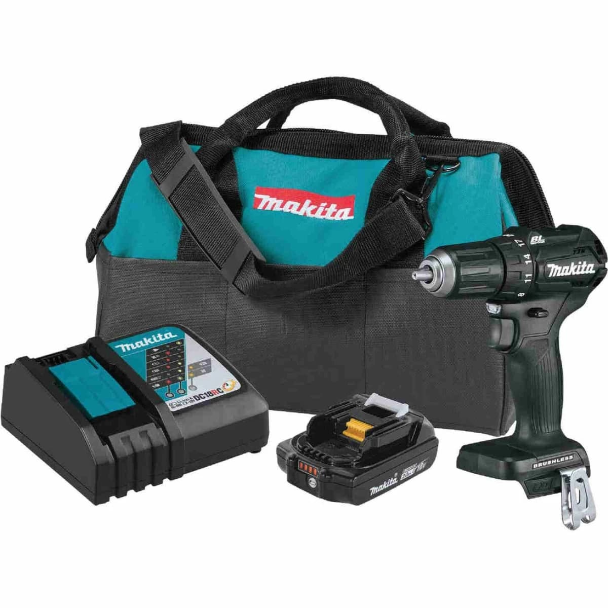 Makita 18 Volt LXT Lithium-Ion 1/2" Brushless Sub-Compact Cordless Drill Kit product image