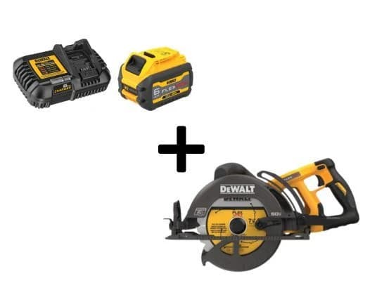 Dewalt 60V Max 7 1/4" Worm Drive Circular Saw w/20/60V 6Ah Battery & Charger product image