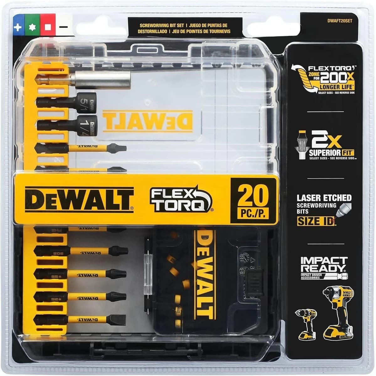 Dewallt 20pc Flextorq Screwdriving Bit Set product image