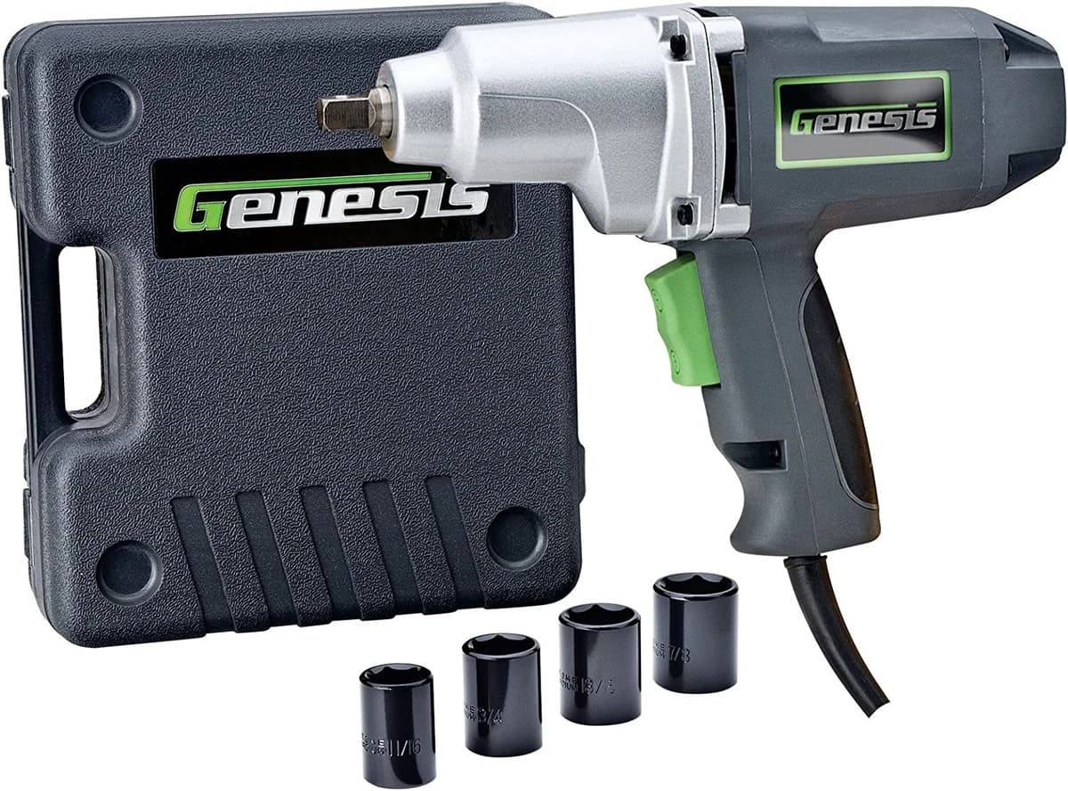 Genesis 7.5 Amp 1/2" Impact Wrench Driver Kit with Detent Pin Square Drive Anvil product image