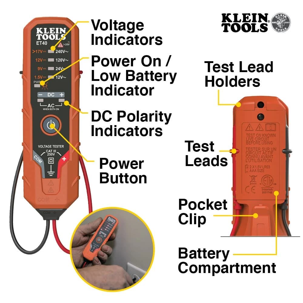 Klein AC/DC Electronic Voltage Tester product image