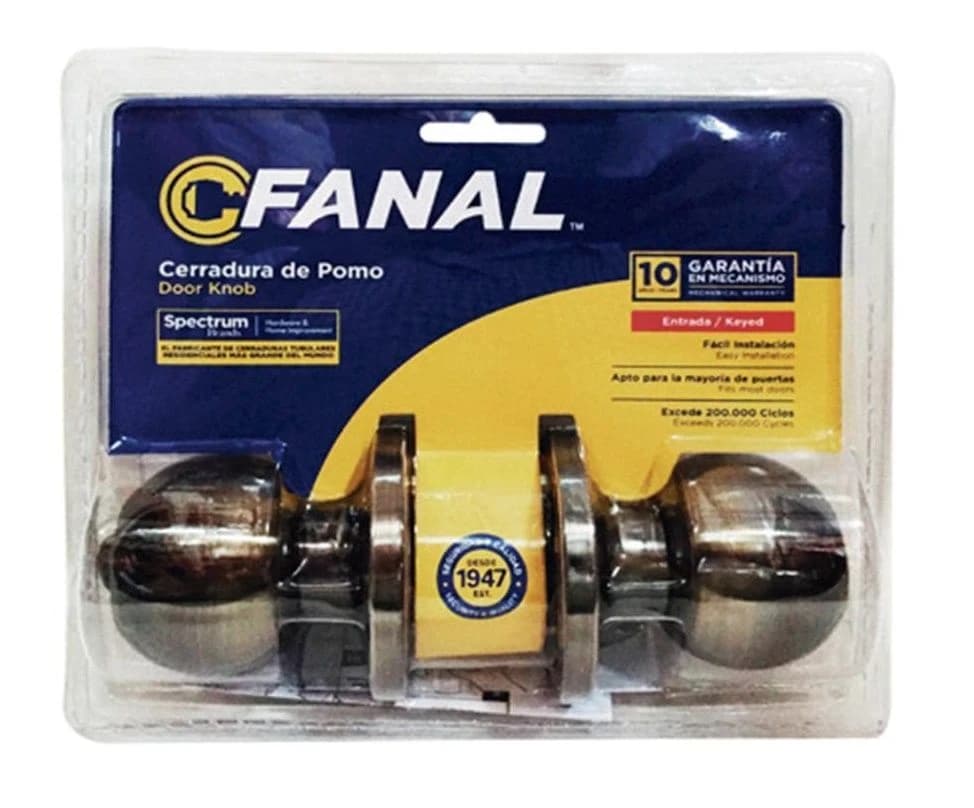 Fanal Single Cylinder Bolton Knob Entrance Lock - AB product image