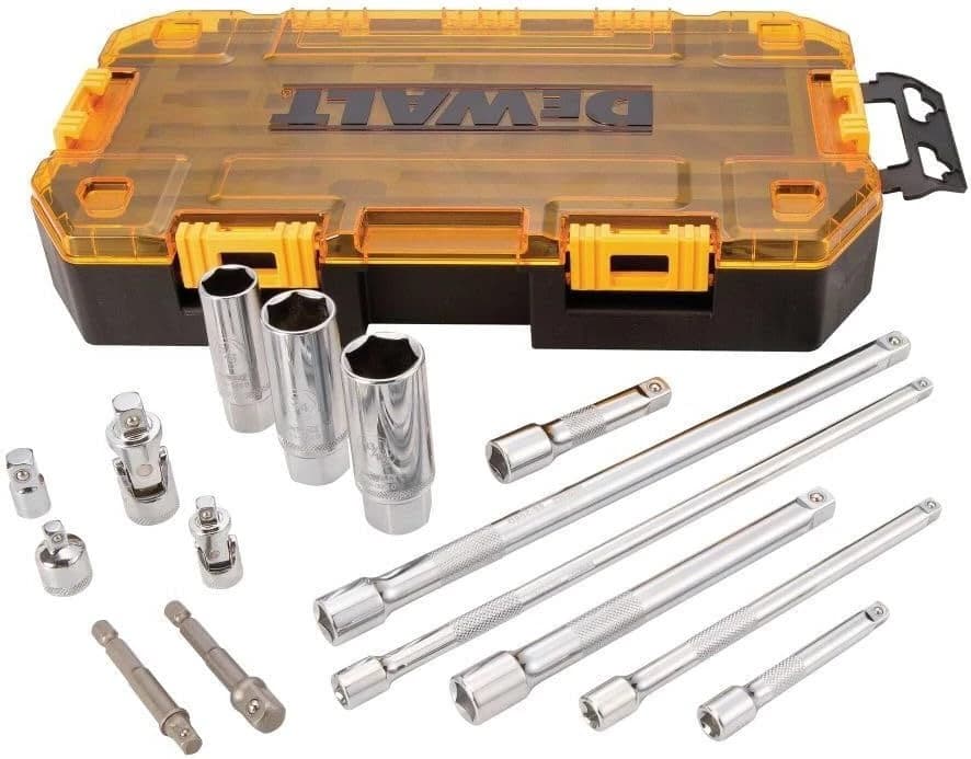 Dewalt 1/4" & 3/8" Socket Accessory Tool Kit 15pc product image