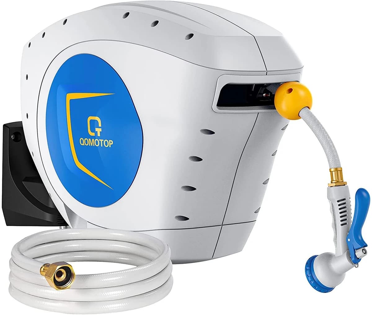 Retractable Garden Hose Reel, 1/2" x 100+6.7ft Auto Rewind 8 pattern Hose Nozzle product image