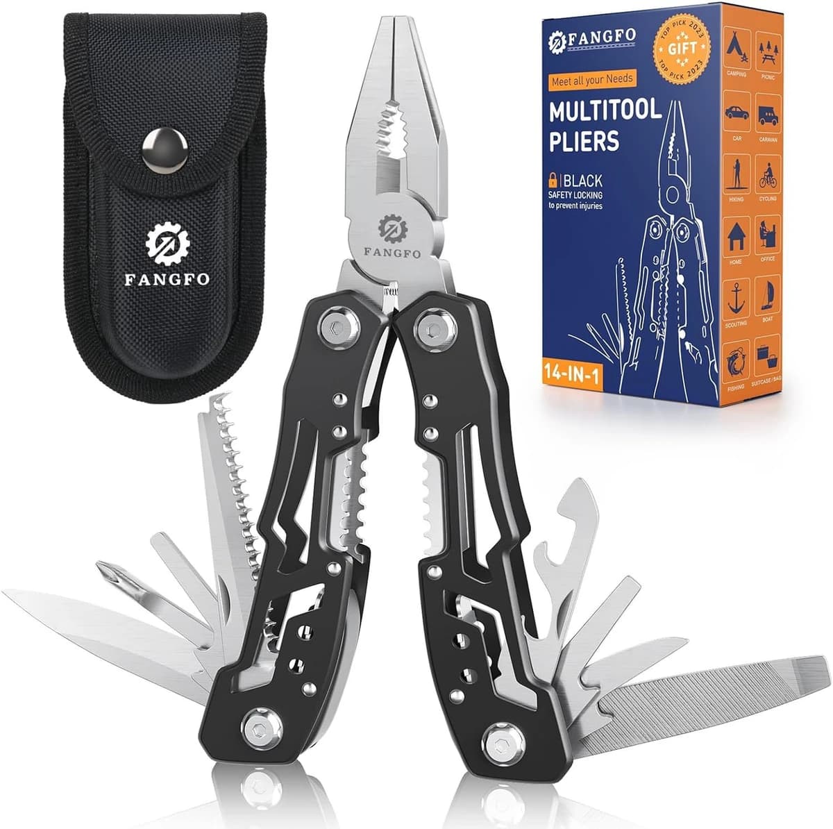 14-In-1 Multitool w/Safety Locking Professional Stainless Steel Multitool Pliers product image