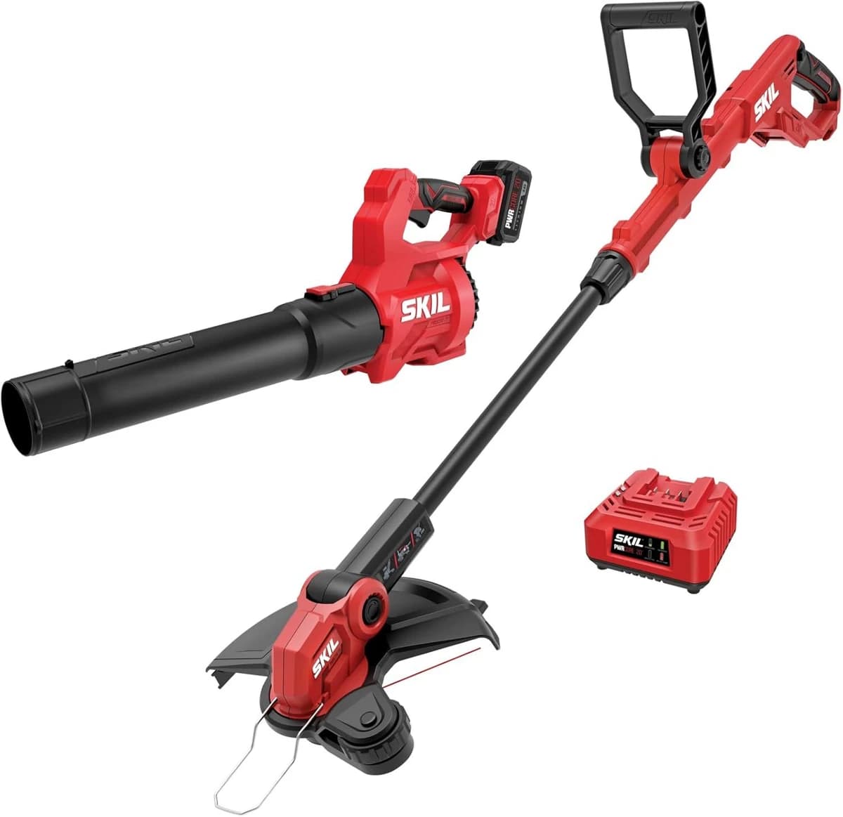 SKIL PWR CORE 20 12" Pivoting Head String Trimmer, and 420 CFM Leaf Blower Kit product image