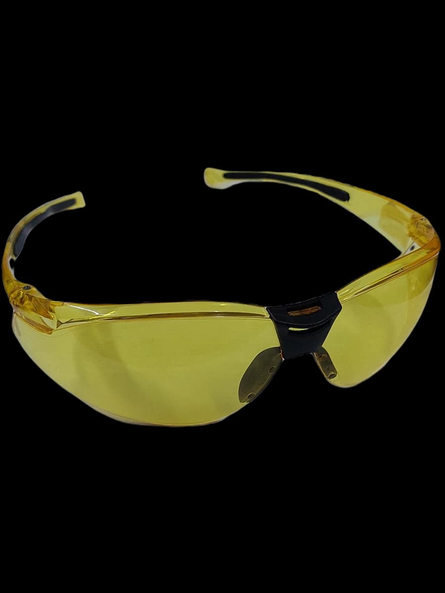 Safety Glasses - Yellow Lens, Clear Frame, Orange highlights product image