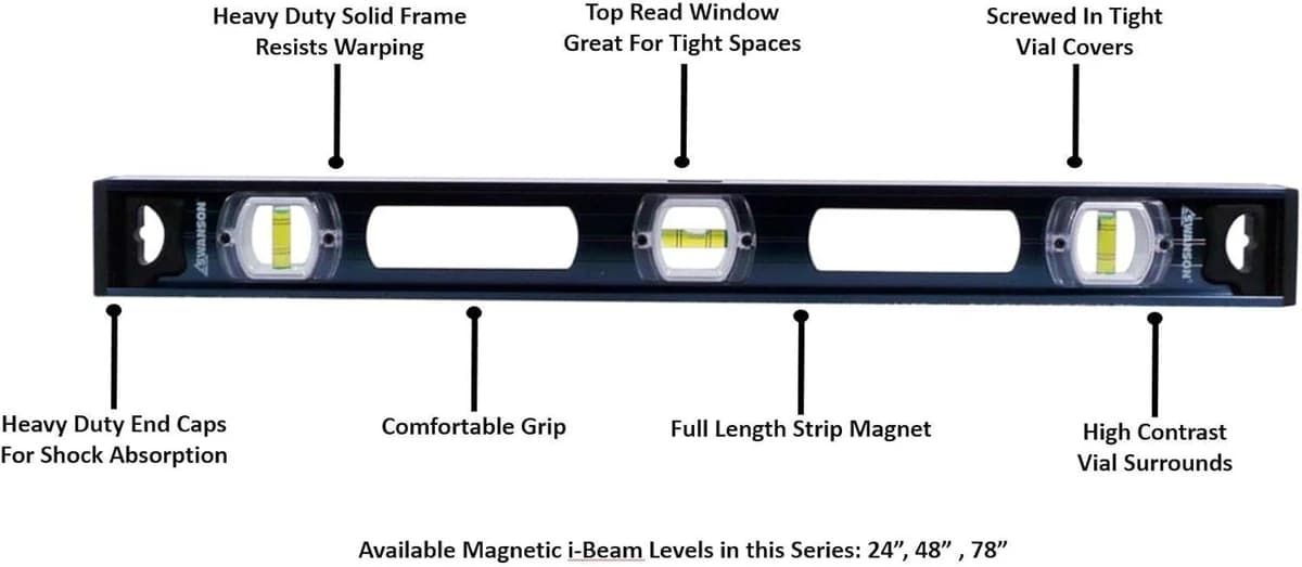 Swanson 48" Magnetic Aluminum I-Beam Level product image