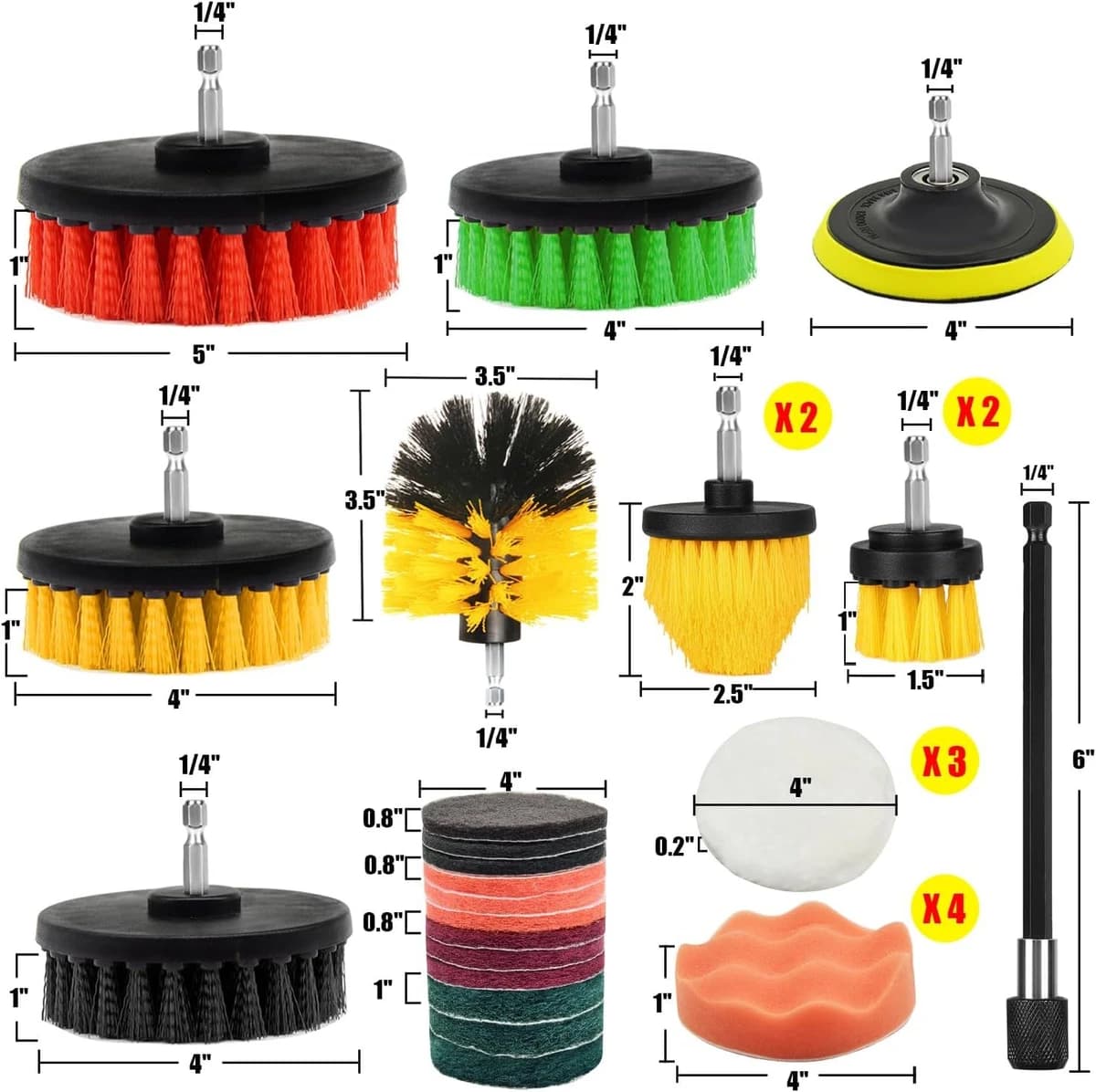 30Pcs Drill Brush Attachment Set incl. Scrub Pads, Sponge, Extend Attachment product image