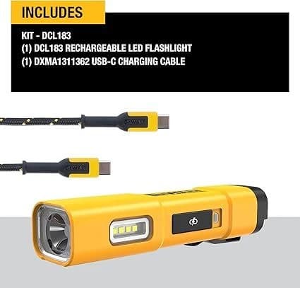 Dewalt LED Flashlight, USB-C Rechargeable, Magnetic Jobsite Light product image