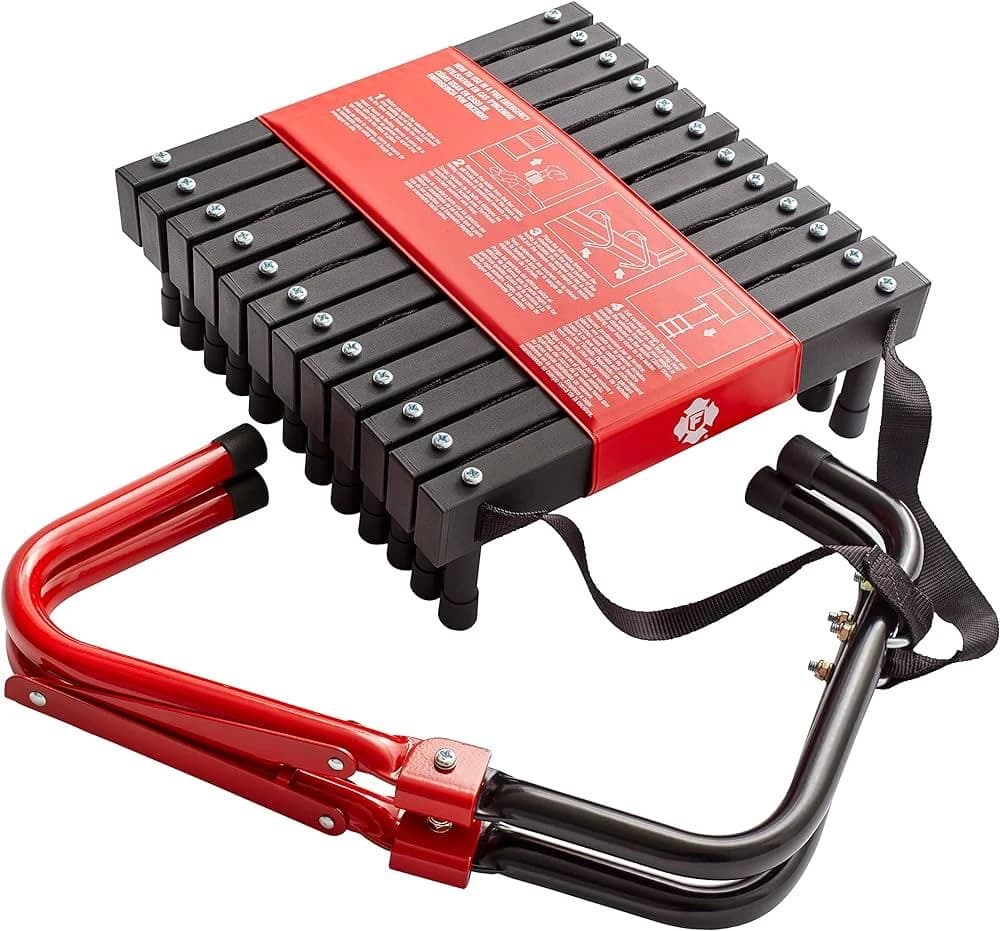 First Alert Two-Story Fire Escape Ladder 14' Steel Anti-Slip Black product image