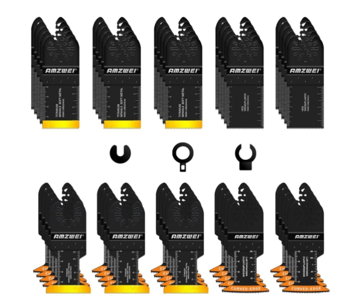 AMZWEI 50pc Professional Titanium Oscillating Multi Tool Blade Kit product image