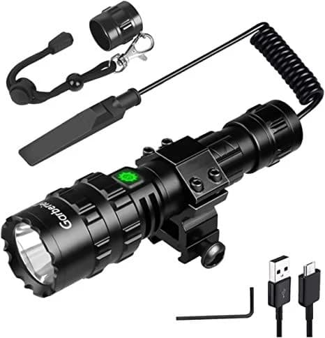 Garberiel LED USBRechargeable Flashlight w/Picatinny Rail Mount 5Modes 3000L product image