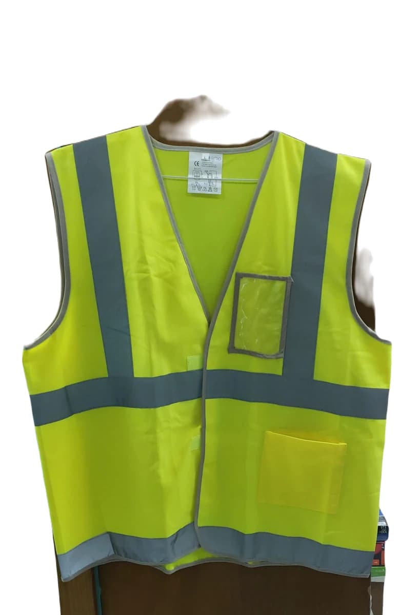 Traffic Vest 145 GSM - 3M Silver Reflective Velcro ID Pocket - Yellow Lime product image