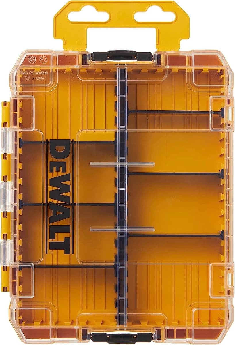 Dewalt TSTAK Tool Box 8 Removable Compartment Clear Lid & Side Latches product image