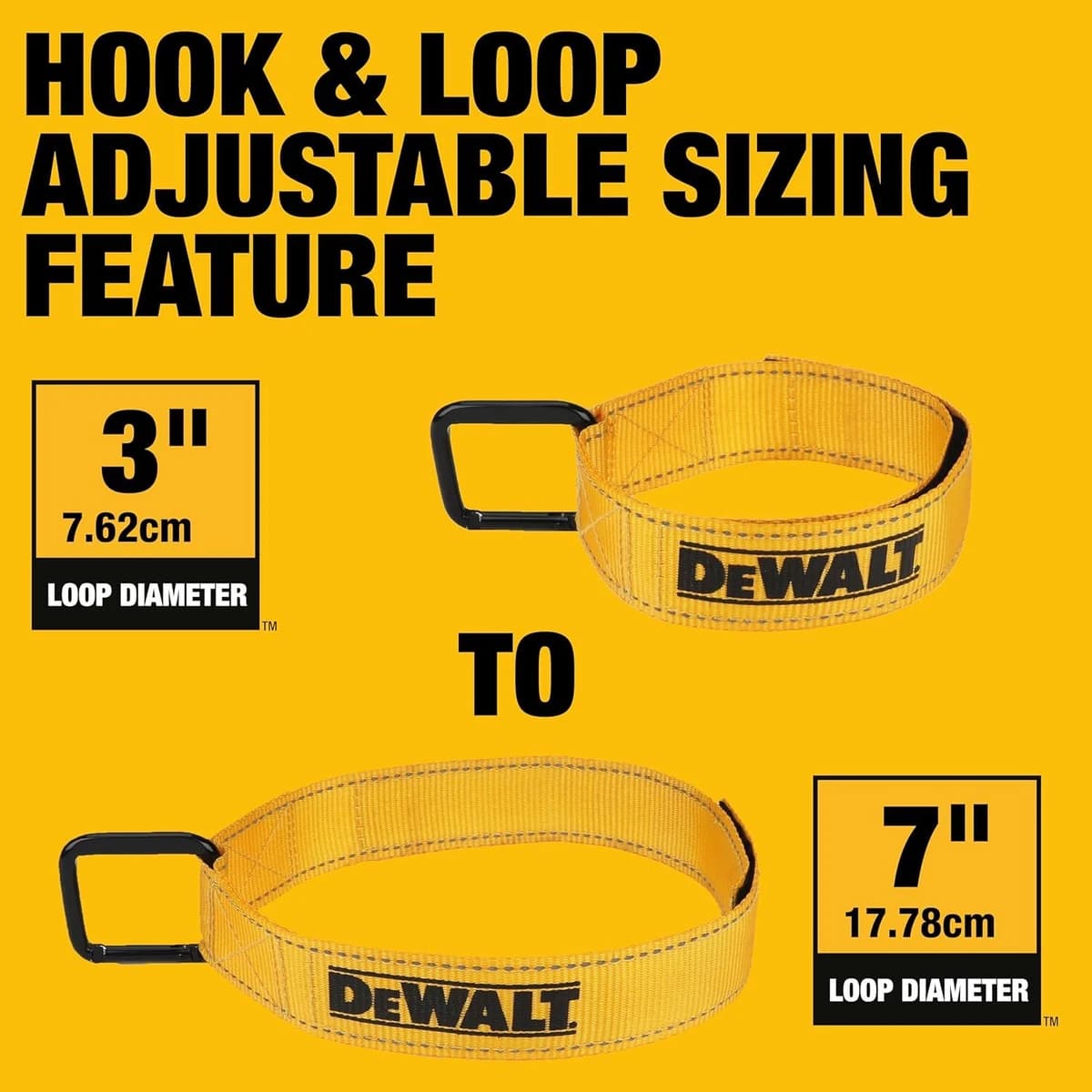 Dewalt 1 1/4" x 12" Light Duty Carabiner Utility Straps, 2pk product image