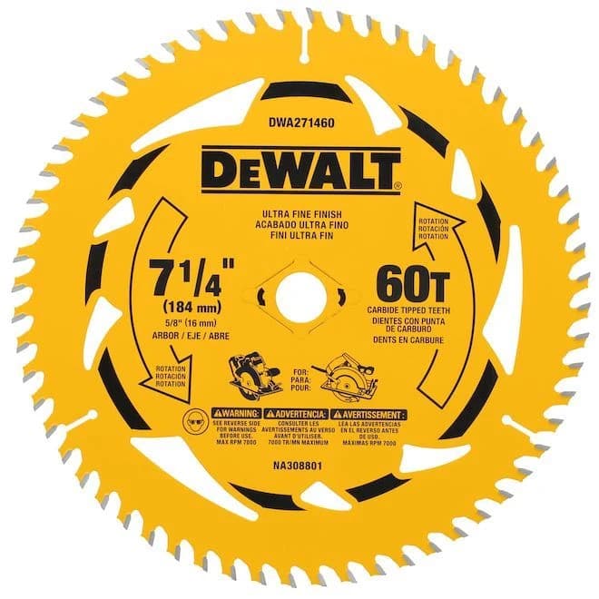 Dewalt 7 1/4" Saw Blade 60T product image