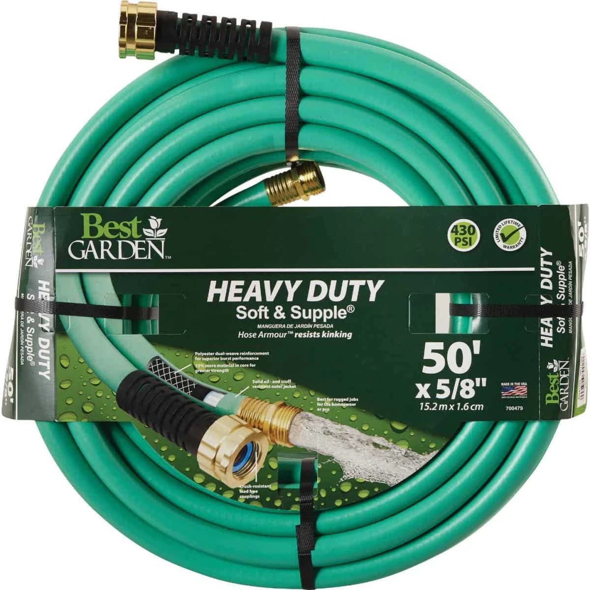 Best Garden 5/8" x 50' Heavy-Duty Soft & Supple Garden Hose product image