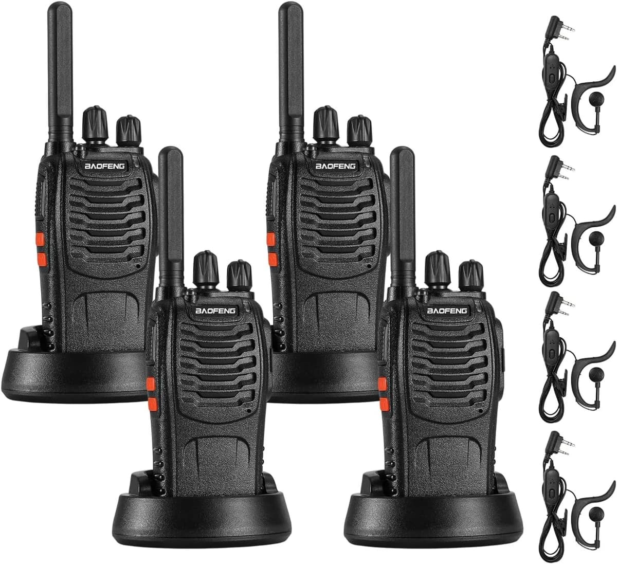 BAOFENG Walkie Talkies Long Range USB Charging 4pc product image