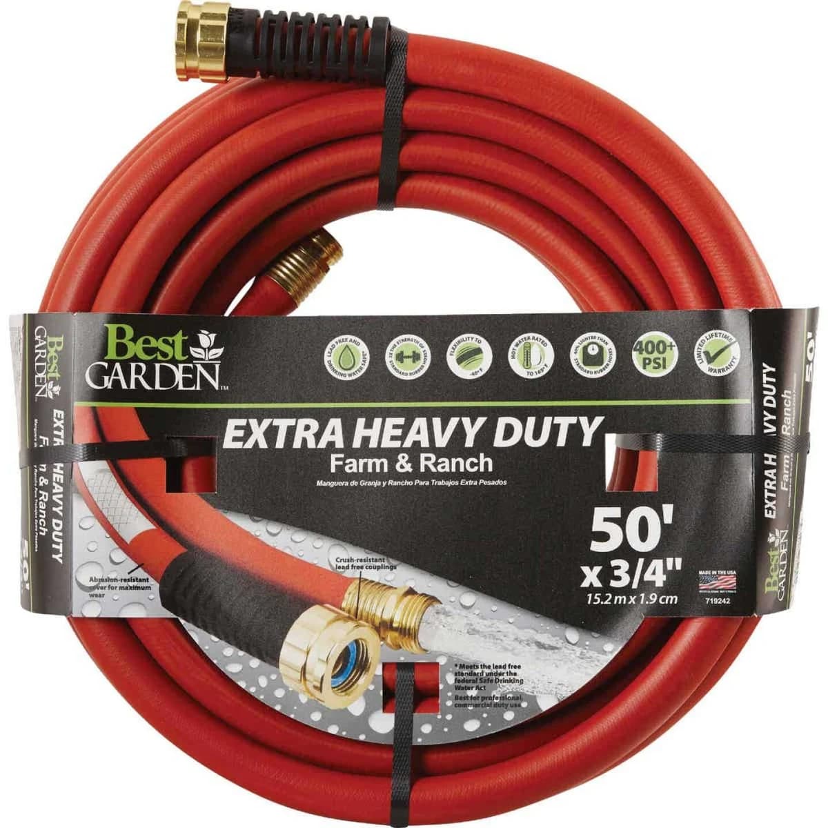 Best Garden Extra HD Farm & Ranch 3/4" x 50' Drinking Water Safe Hot Water Hose product image