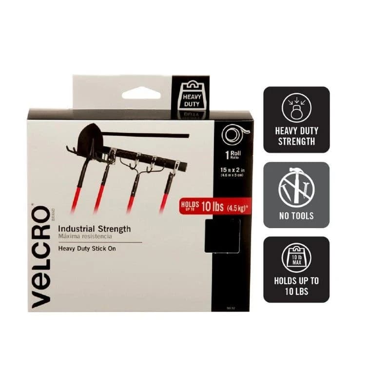 Velcro Black 15' x 2" Industrial Strength Black Sticky Back product image
