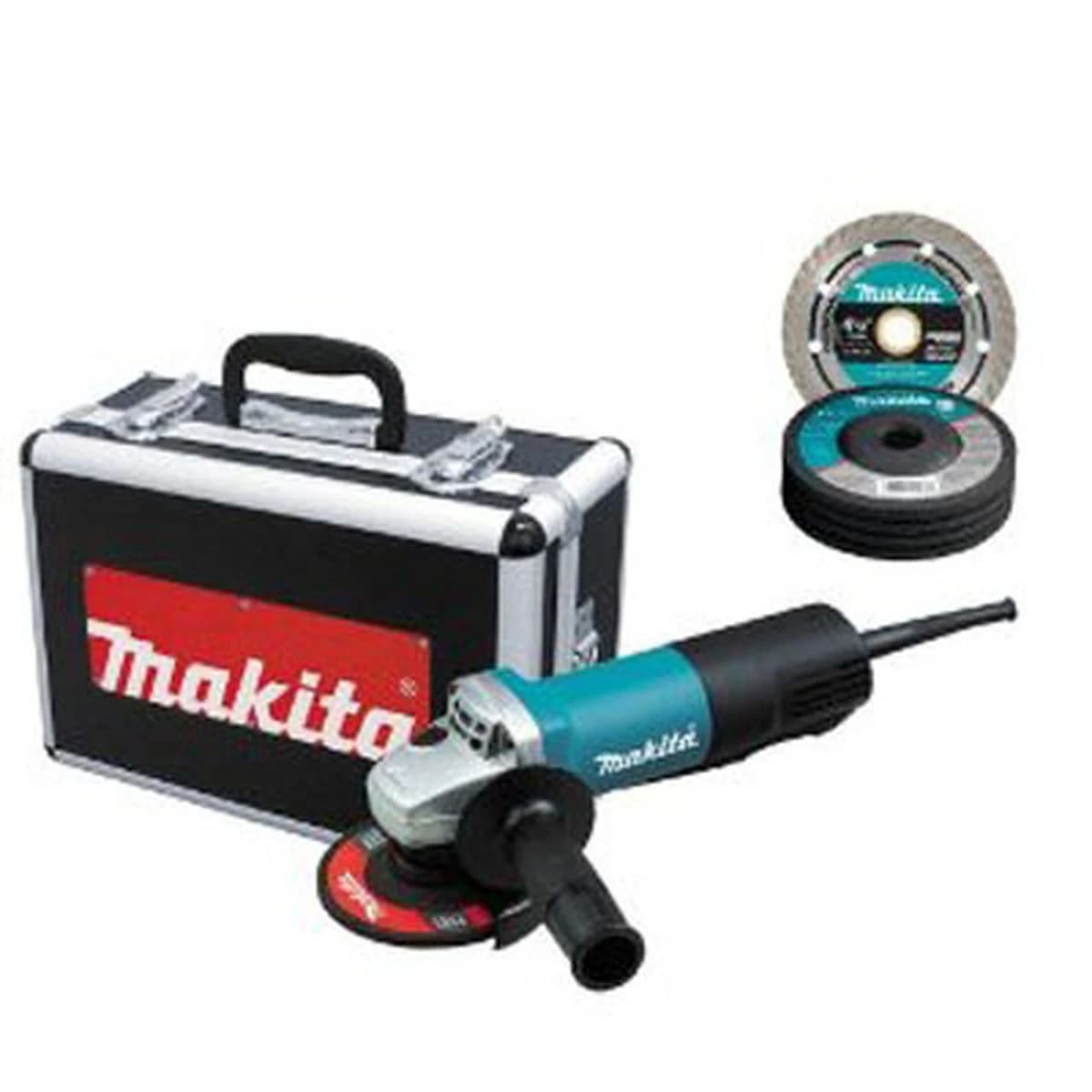 Makita Angle Grinder 4 1/2" with Aluminium Carry Case & Discs product image