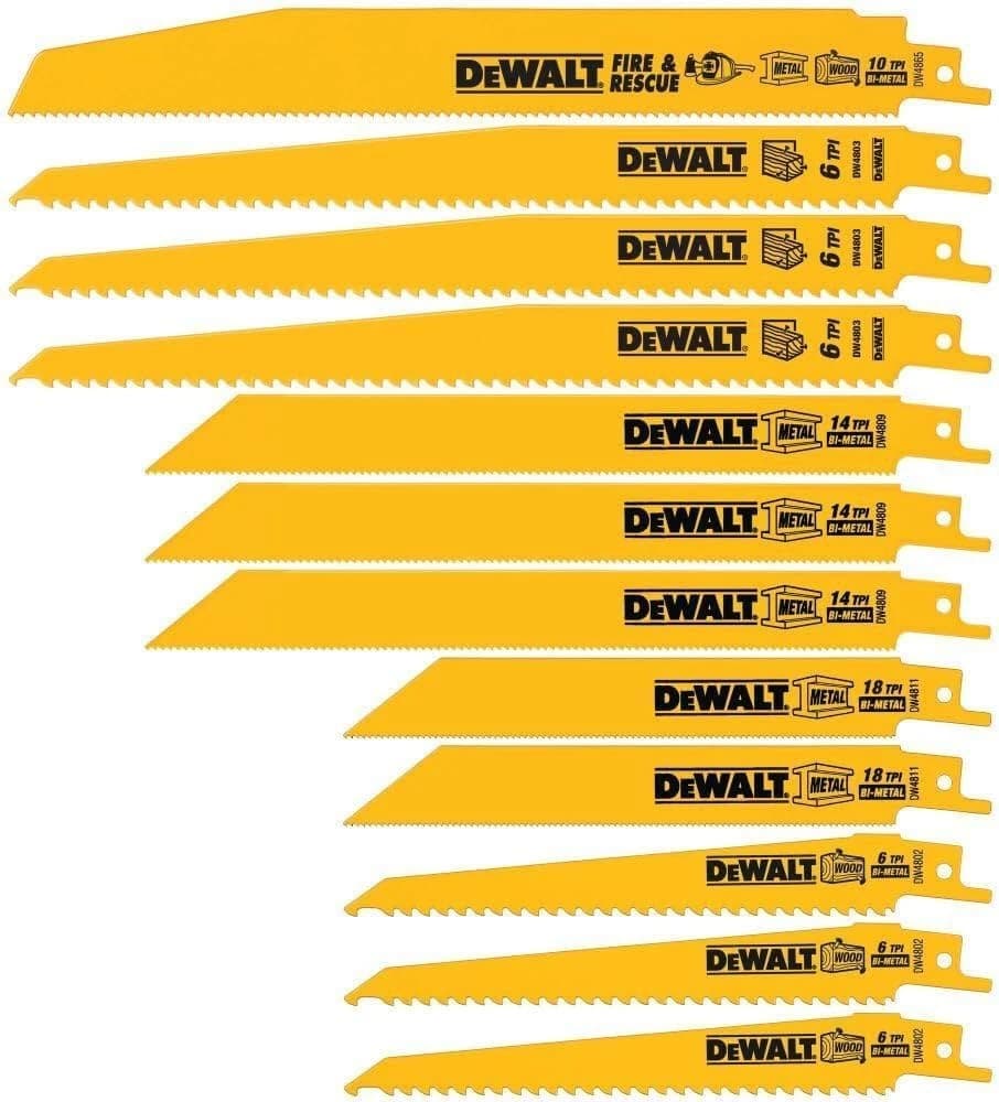 Dewalt Reciprocating Saw Blade Set 12pc product image