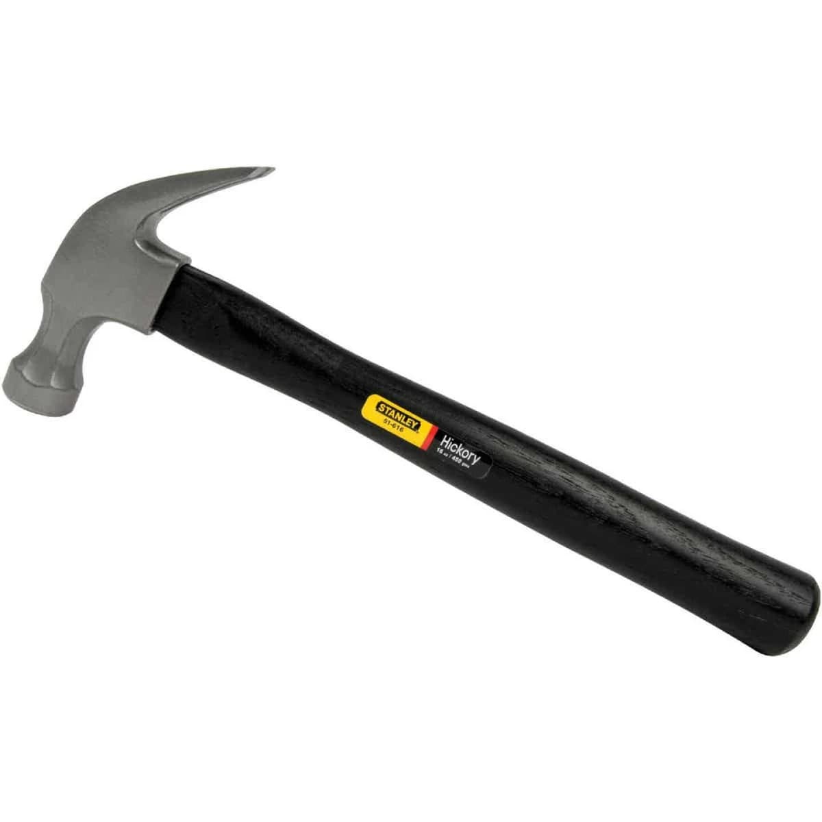 Stanley 16 Oz. Smooth-Face Curved Claw Hammer with Hickory Handle product image