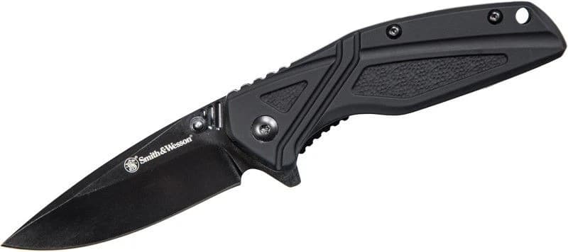 Smith & Wesson Black Rubber Alum Liner Lock Knife product image