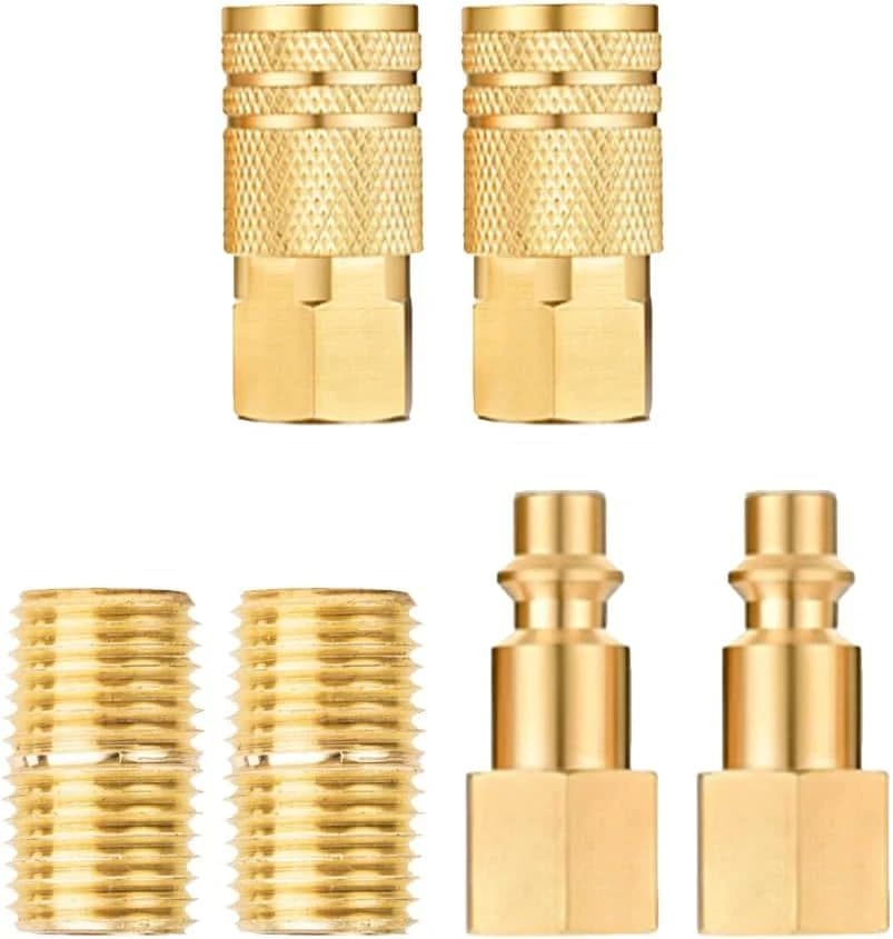 FloFlex Air Hose Fittings 6pc 1/4" NPT Female Industrial Quick Connect Couplers product image