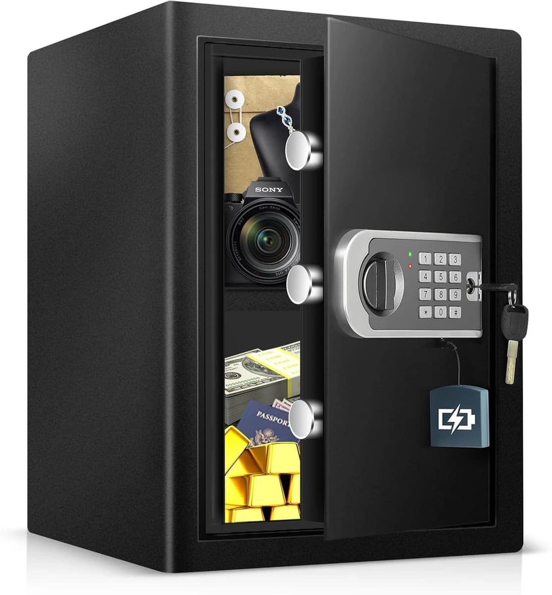 2.4 Cub Home Use Safe Box w/Digital Keypad Sensor Light Key product image