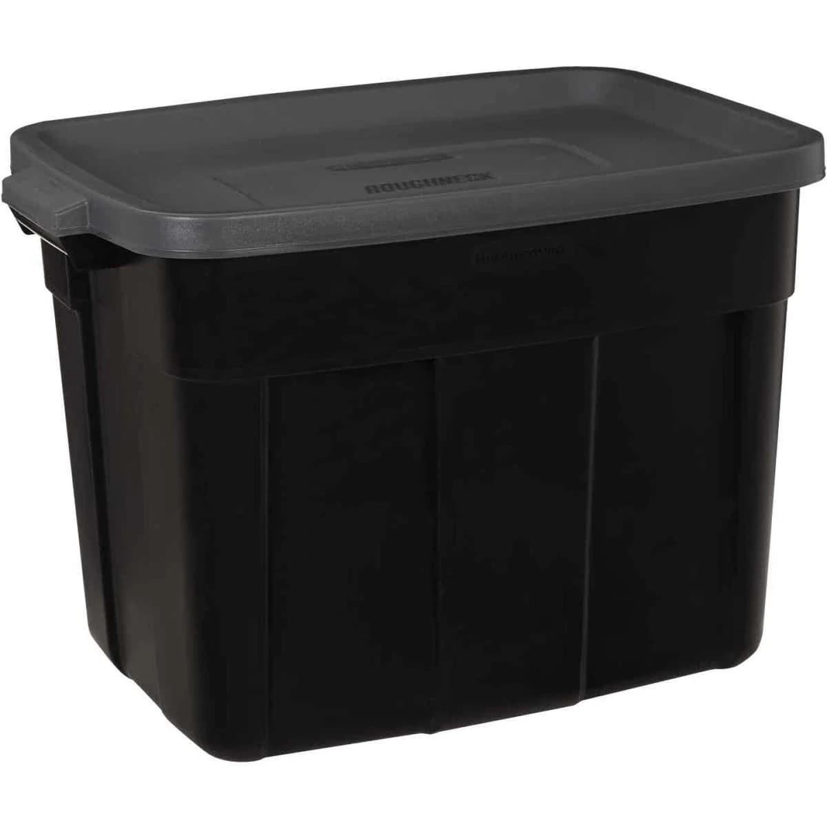 Rubbermaid 18 Gal. Roughneck Tote Black w/Gray Lid product image