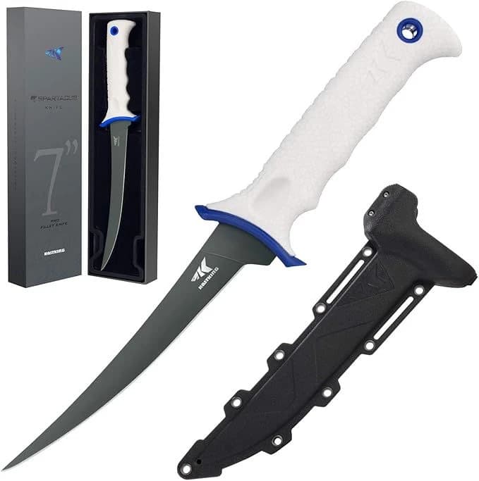 KastKing Spartacus Fillet Knife, Razor Sharp 8Cr14 Stainless-Steel Blade 7" product image