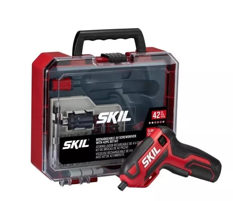 Skil 4V Pistol Grip Screwdriver w/42pc Bit Set, USB Charger & Carry Case product image