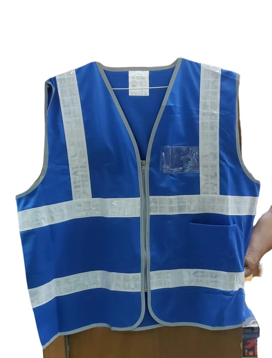 Traffic Vest 200 Denier - 3M Silver Reflective - Grey Zip 2 Pocket - Blue product image