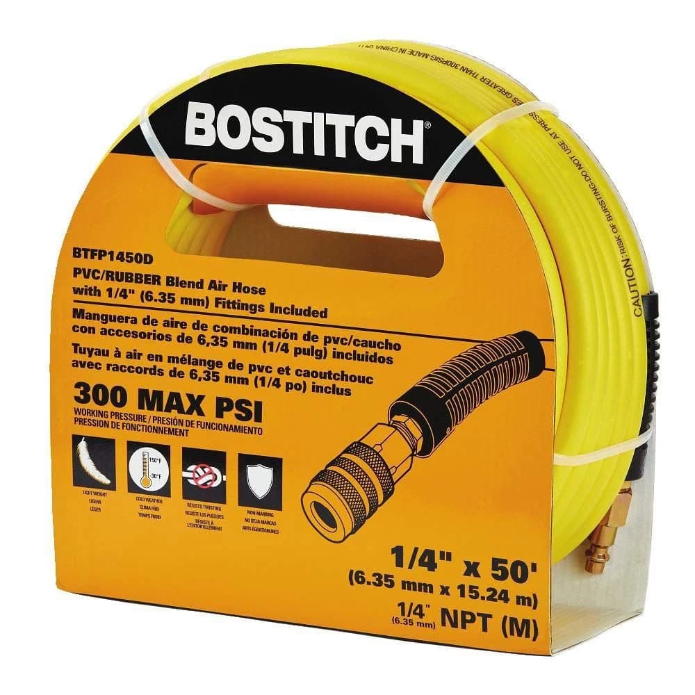 Bostitch 50' X1/4" PVC/Rubber Blend Hose with Fitting product image