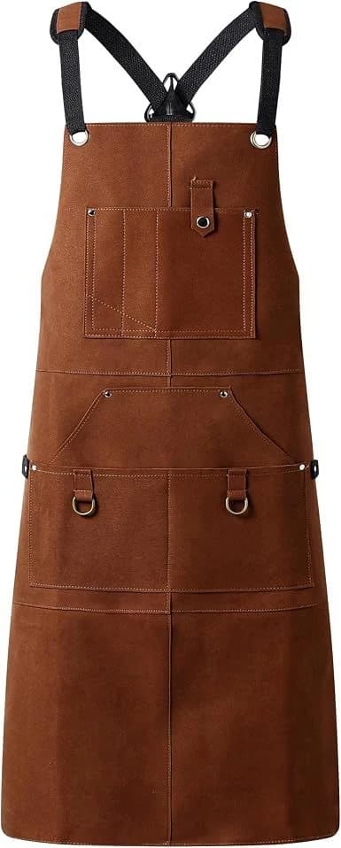 Flame Retardant And Waterproof 6 Pockets Leather Apron 24" x 36" product image