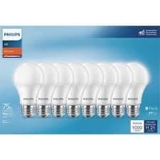 Phillips 75W Soft White A19 LED Bulb - 8pk product image
