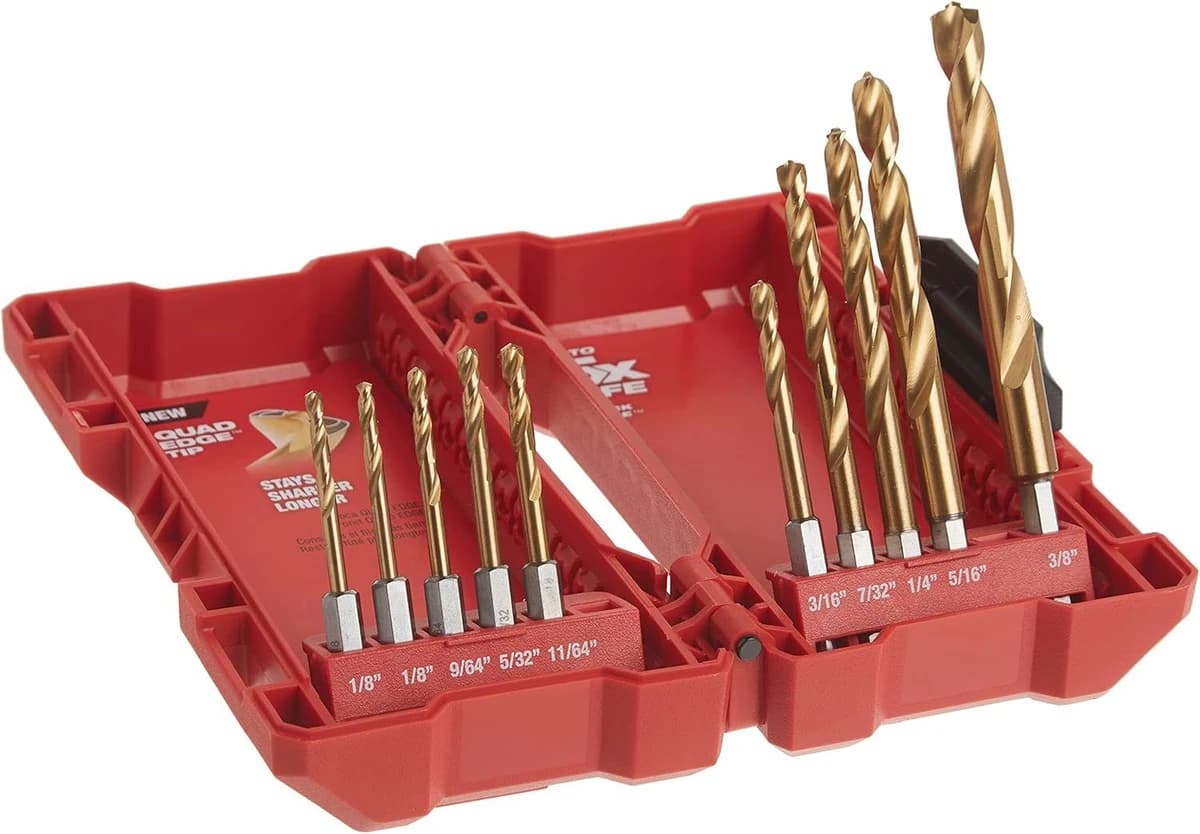 Milwaukee 10pc Shockwave Titanium Red Helix Drill Bit Set product image