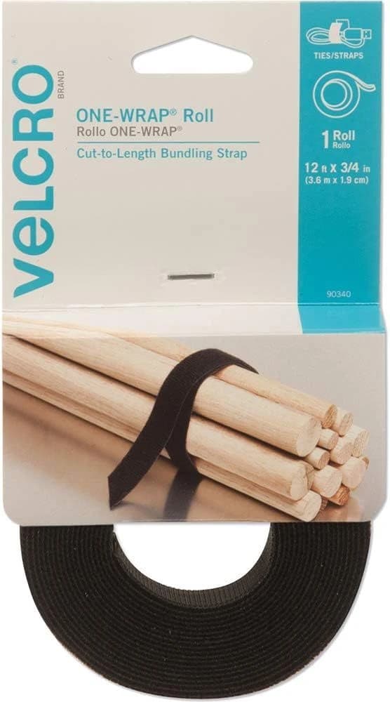 Velcro 12' x 3/4" One Wrap Roll Black product image